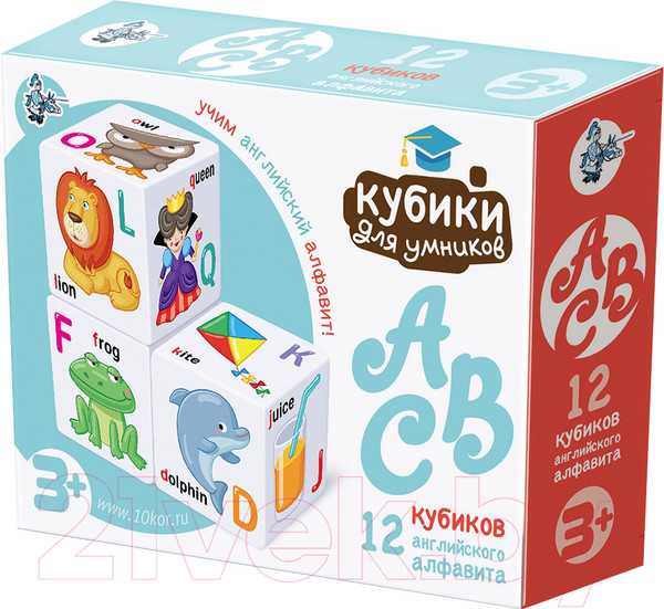 Изображение товара Развивающая игра Десятое королевство Кубики с английским алфавитом. ABC / 01737