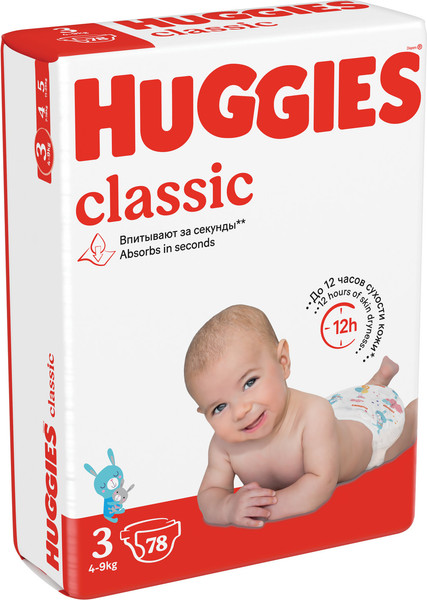Изображение товара Подгузники детские Huggies Classic 3 Mega (78шт)