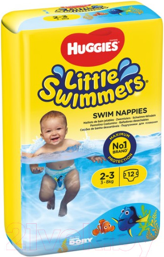 Изображение товара Подгузники-трусики детские Huggies Little Swimmers 2-3 (12шт)