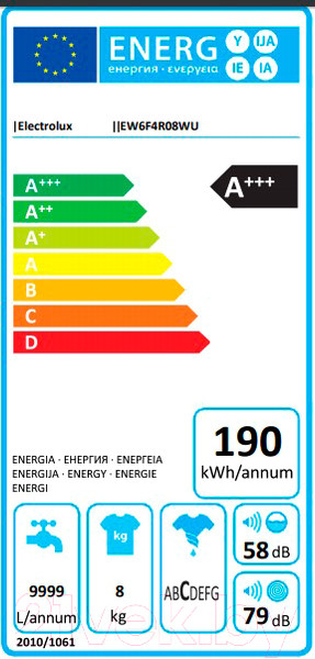 Изображение товара Стиральная машина Electrolux EW6F4R08WU