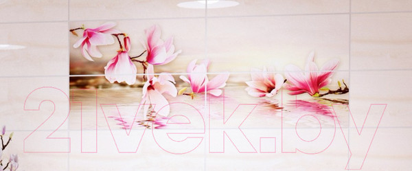 Изображение товара Элемент панно Beryoza Ceramica Мираж 2 серо-розовый (500x200)