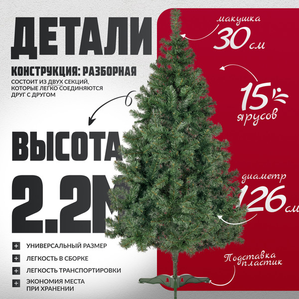 Изображение товара Ель искусственная Maxy Poland Неоклассик (2.2м)