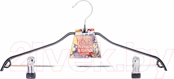 Изображение товара Металлическая вешалка-плечики Podari JMH 002 с клипсами (черный)