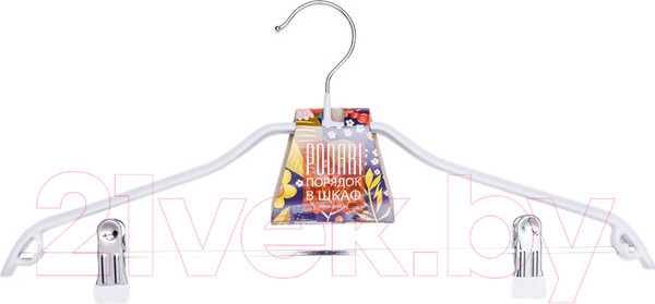 Изображение товара Металлическая вешалка-плечики Podari JMW 002 с клипсами (белый)