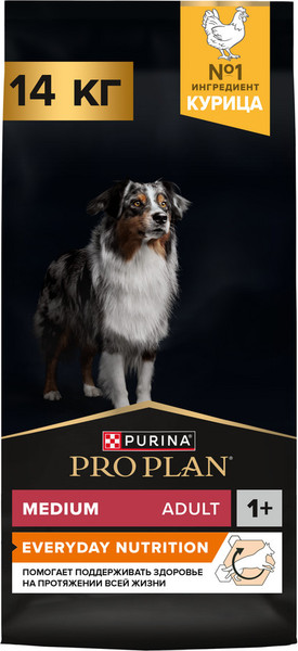 Изображение товара Сухой корм для собак Pro Plan Adult Medium с курицей и рисом (14кг)