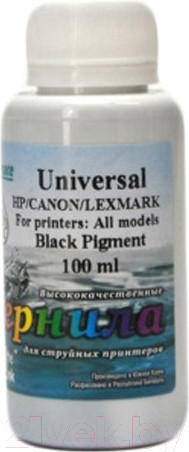Изображение товара Контейнер с чернилами White Ink Universal HP/Canon/Lexmark Черный пигмент (100мл)