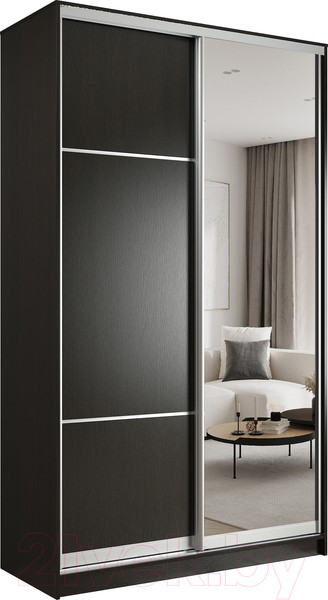 Изображение товара Шкаф-купе Евва 138 VS.02 / АЭП ШК.2 02 (венге/серебро)