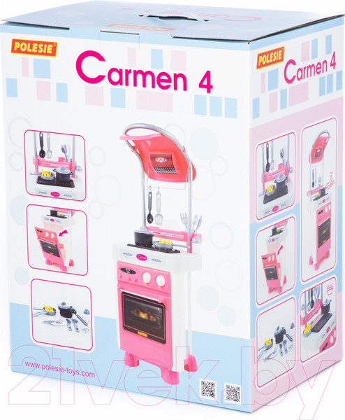 Изображение товара Детская кухня Полесье Carmen №4 с варочной поверхностью и духовым шкафом / 58836 (в коробке)