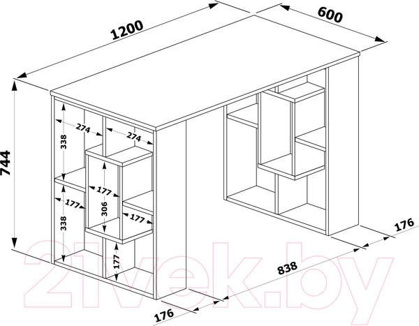 Изображение товара Письменный стол Сокол-Мебель СПМ-15 (белый)