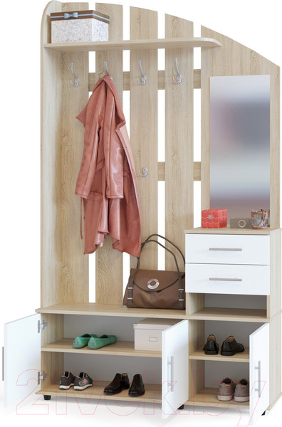 Изображение товара Секция в прихожую Сокол-Мебель ВШ-2.2 (дуб сонома/белый)