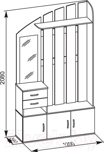 Изображение товара Секция в прихожую Сокол-Мебель ВШ-2.2 (дуб сонома/белый)