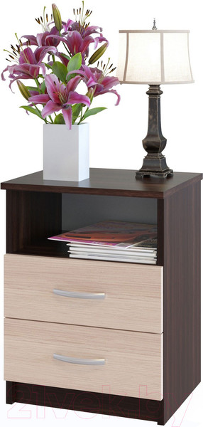 Изображение товара Прикроватная тумба Сокол-Мебель КТ-09.1 (венге/беленый дуб)