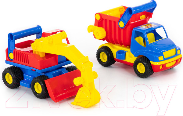 Изображение товара Набор игрушечной техники Полесье КонсТрак с экскаватором колесным / 40855 (в коробке)