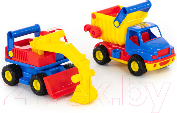 Изображение товара Набор игрушечной техники Полесье КонсТрак с экскаватором колесным / 40855 (в коробке)