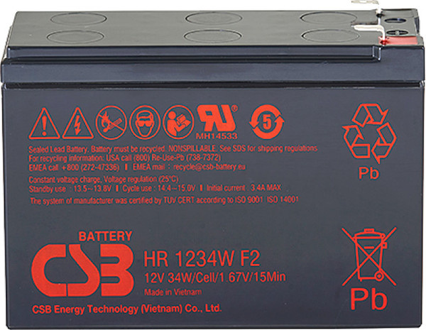 Изображение товара Аккумуляторная батарея CSB HR 1234W F2 12V/9Ah