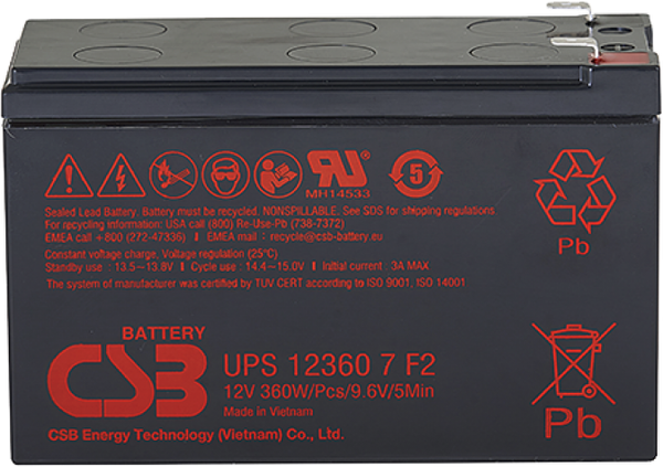 Изображение товара Аккумуляторная батарея CSB UPS 12360 7 F2 12V/7.5Ah