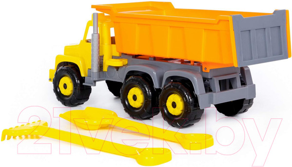 Изображение товара Самосвал игрушечный Полесье Супергигант с большими граблями и лопаткой / 5557