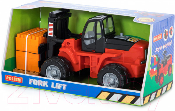 Изображение товара Набор игрушечной техники Полесье Автокар с конструктором на поддоне / 1640 (в коробке)