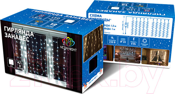 Изображение товара Световой занавес Neon-Night Светодиодный Дождь 235-053 (2.5x2м, синий)