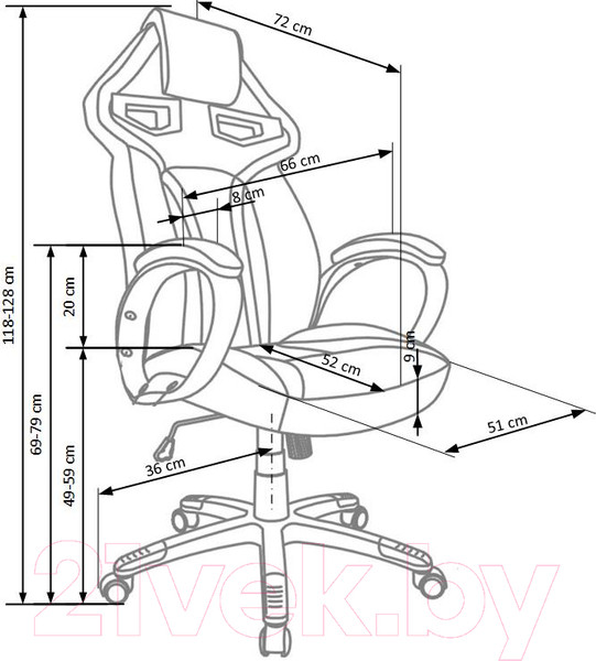 Изображение товара Кресло геймерское Halmar Honor (черный/красный)