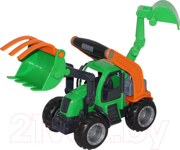Изображение товара Погрузчик игрушечный Полесье с ковшом ГрипТрак / 48394 (в сеточке)