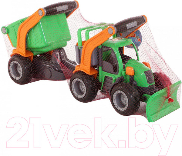 Изображение товара Трактор игрушечный Полесье с полуприцепом ГрипТрак / 48400 (в сеточке)