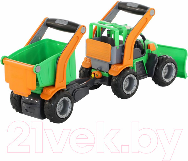 Изображение товара Трактор игрушечный Полесье с полуприцепом ГрипТрак / 48400 (в сеточке)