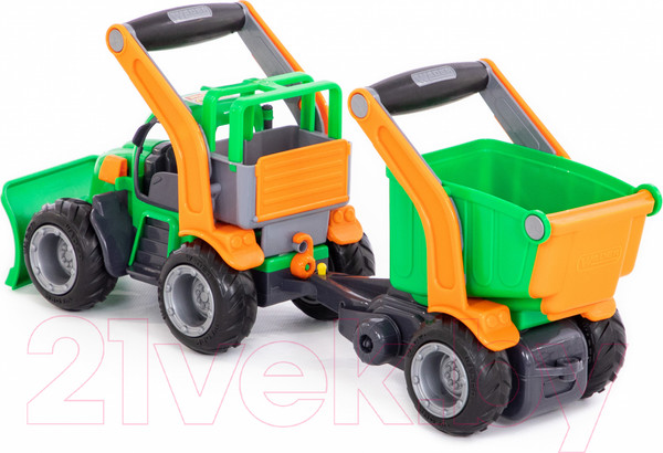 Изображение товара Трактор игрушечный Полесье с полуприцепом ГрипТрак / 37381 (в коробке)