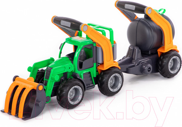 Изображение товара Погрузчик игрушечный Полесье с цистерной ГрипТрак / 37404 (в коробке)