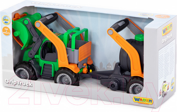 Изображение товара Погрузчик игрушечный Полесье с цистерной ГрипТрак / 37404 (в коробке)