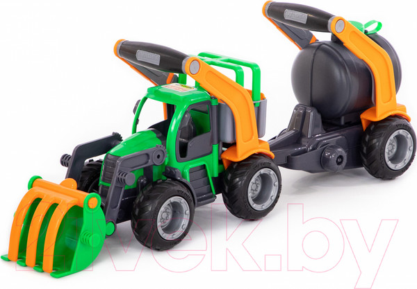 Изображение товара Погрузчик игрушечный Полесье с цистерной ГрипТрак / 37404 (в коробке)