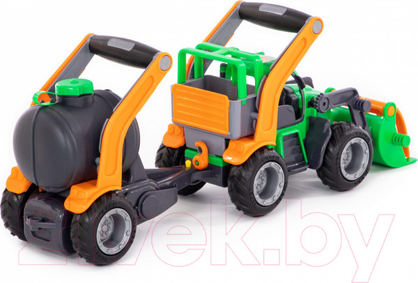 Изображение товара Погрузчик игрушечный Полесье с цистерной ГрипТрак / 37404 (в коробке)