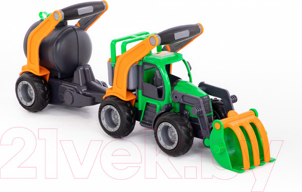 Изображение товара Погрузчик игрушечный Полесье с цистерной ГрипТрак / 37404 (в коробке)