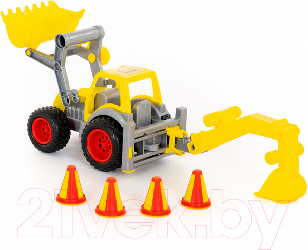 Изображение товара Погрузчик игрушечный Полесье с ковшом КонсТрак / 37749 (в коробке)