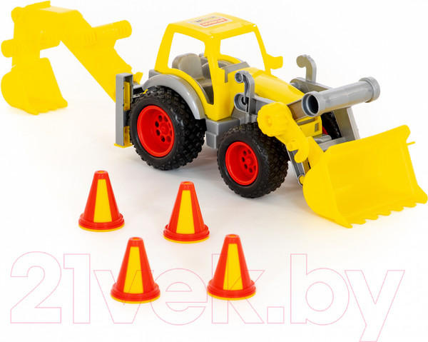 Изображение товара Погрузчик игрушечный Полесье с ковшом КонсТрак / 37749 (в коробке)