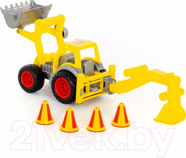 Изображение товара Погрузчик игрушечный Полесье с ковшом КонсТрак / 37749 (в коробке)