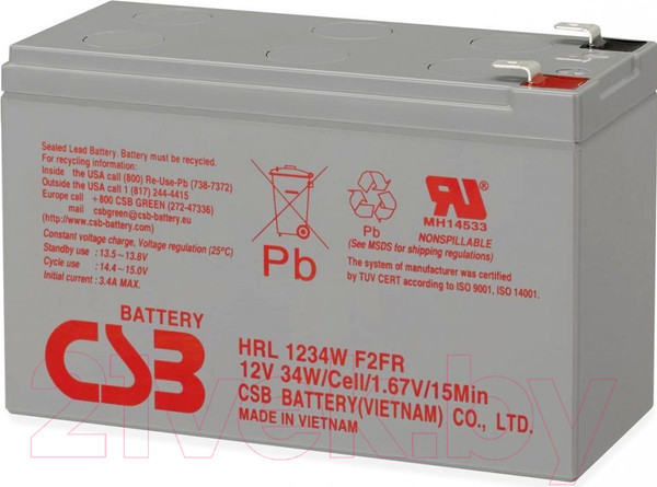Изображение товара Аккумуляторная батарея CSB HRL 1234W F2 FR (12V/9Ah)