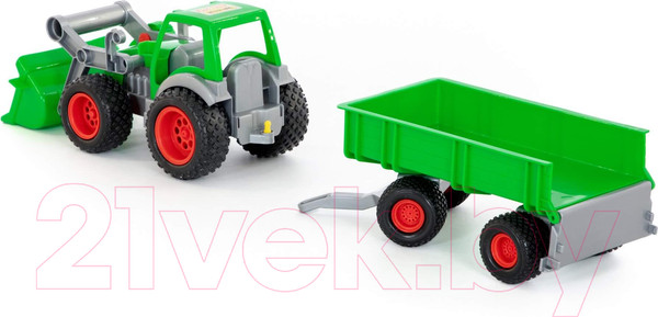 Изображение товара Погрузчик игрушечный Полесье с прицепом Фермер-техник / 8817 (в сеточке)