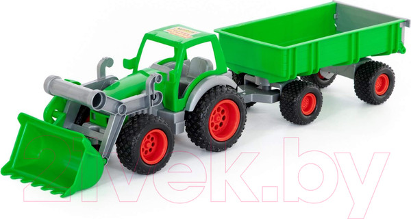 Изображение товара Погрузчик игрушечный Полесье с прицепом Фермер-техник / 8817 (в сеточке)