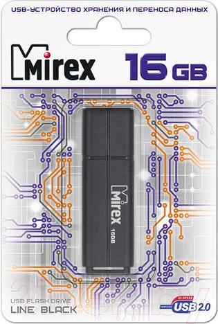 Изображение товара USB flash накопитель Mirex Line Black 16GB (13600-FMULBK16)