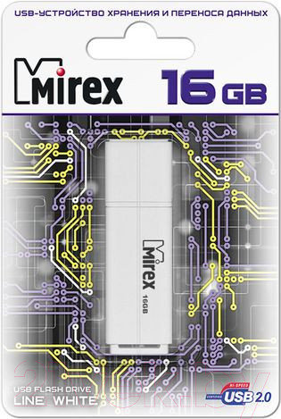 Изображение товара USB flash накопитель Mirex Line White 16GB (13600-FMULWH16)