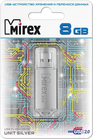 Изображение товара USB flash накопитель Mirex Unit Silver 8GB (13600-FMUUSI08)