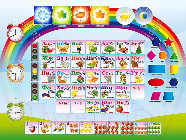 Изображение товара Комплект мебели с детским столом Дэми №1 Алфавит (синий)