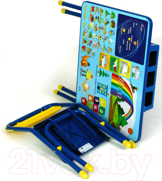 Изображение товара Комплект мебели с детским столом Дэми №1 Алфавит (синий)