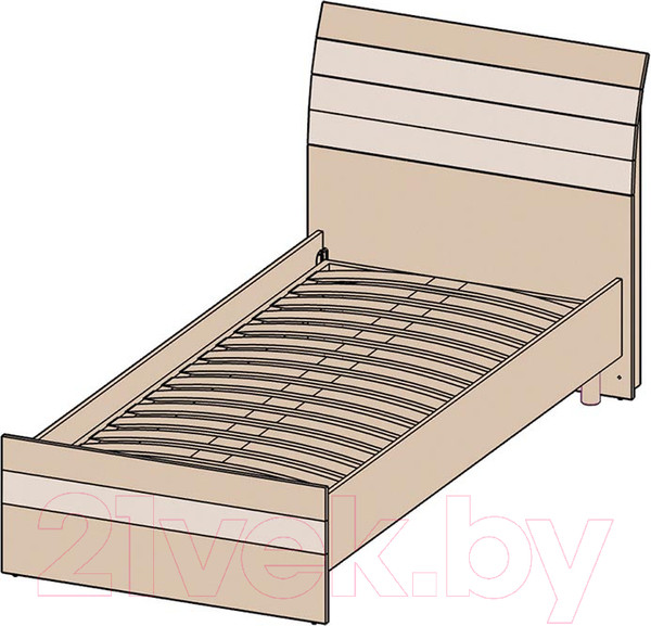 Изображение товара Односпальная кровать Интерлиния Коламбия КЛ-001-3 90 с основанием (дуб сонома/дуб белый)