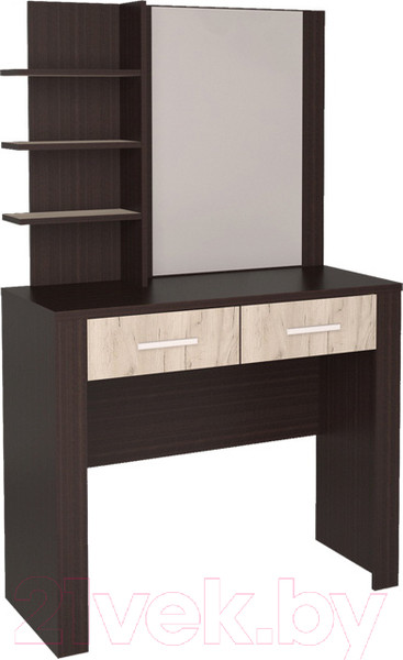 Изображение товара Туалетный столик с зеркалом Интерлиния Коламбия КЛ-16 (дуб венге/дуб серый)