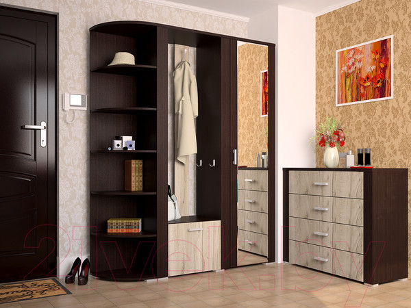 Изображение товара Комод Интерлиния Коламбия КЛ-9 (дуб венге/дуб серый)