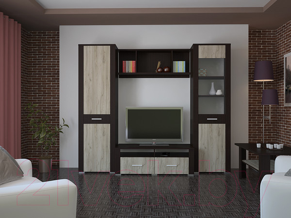 Изображение товара Комод Интерлиния Коламбия КЛ-9 (дуб венге/дуб серый)