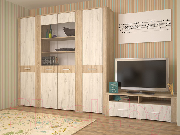 Изображение товара Тумба Интерлиния Коламбия КЛ-8 (дуб сонома/дуб белый)