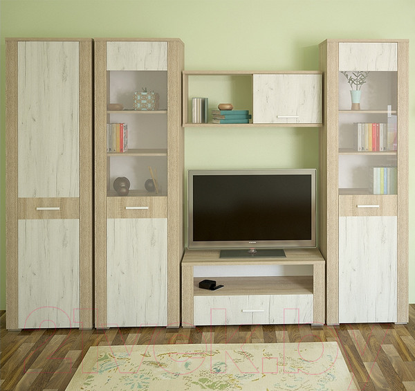 Изображение товара Шкаф-пенал Интерлиния Коламбия КЛ-5 правый (дуб сонома/дуб белый)